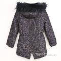 소녀의 로프 허리 따뜻한 겨울 재킷
